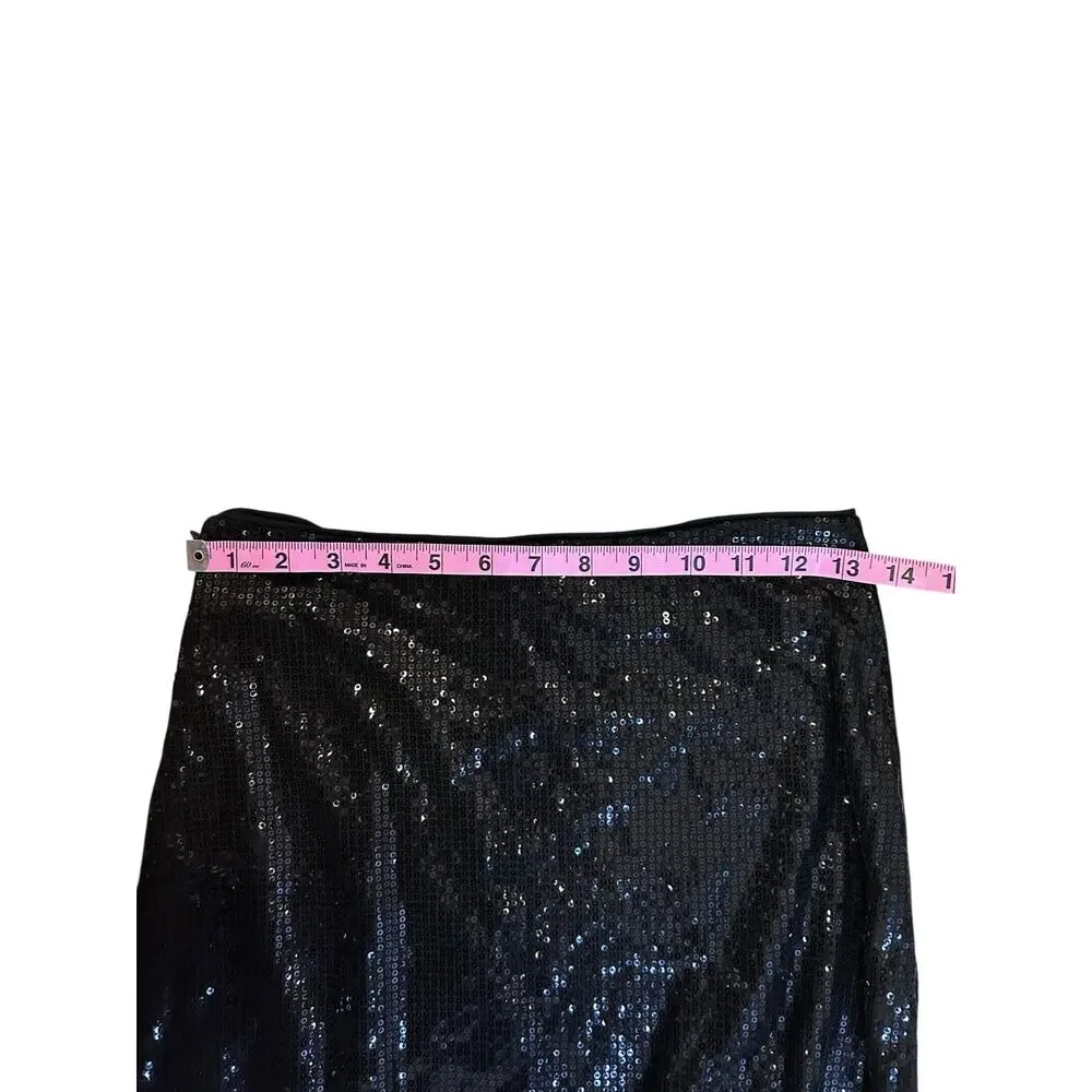 Time & Tru Women’s Black Sequin Skirt Size XS NWT